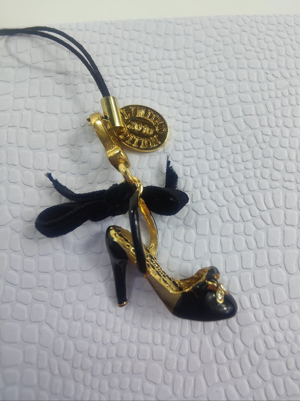 Vintage Juicy Couture Limited Edition 2010 Black Stiletto Heel Shoe Charm Purse